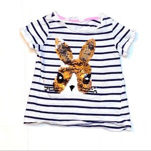 4/$20 H&M Stripped Bunny Rabbit Top Black/White 3T